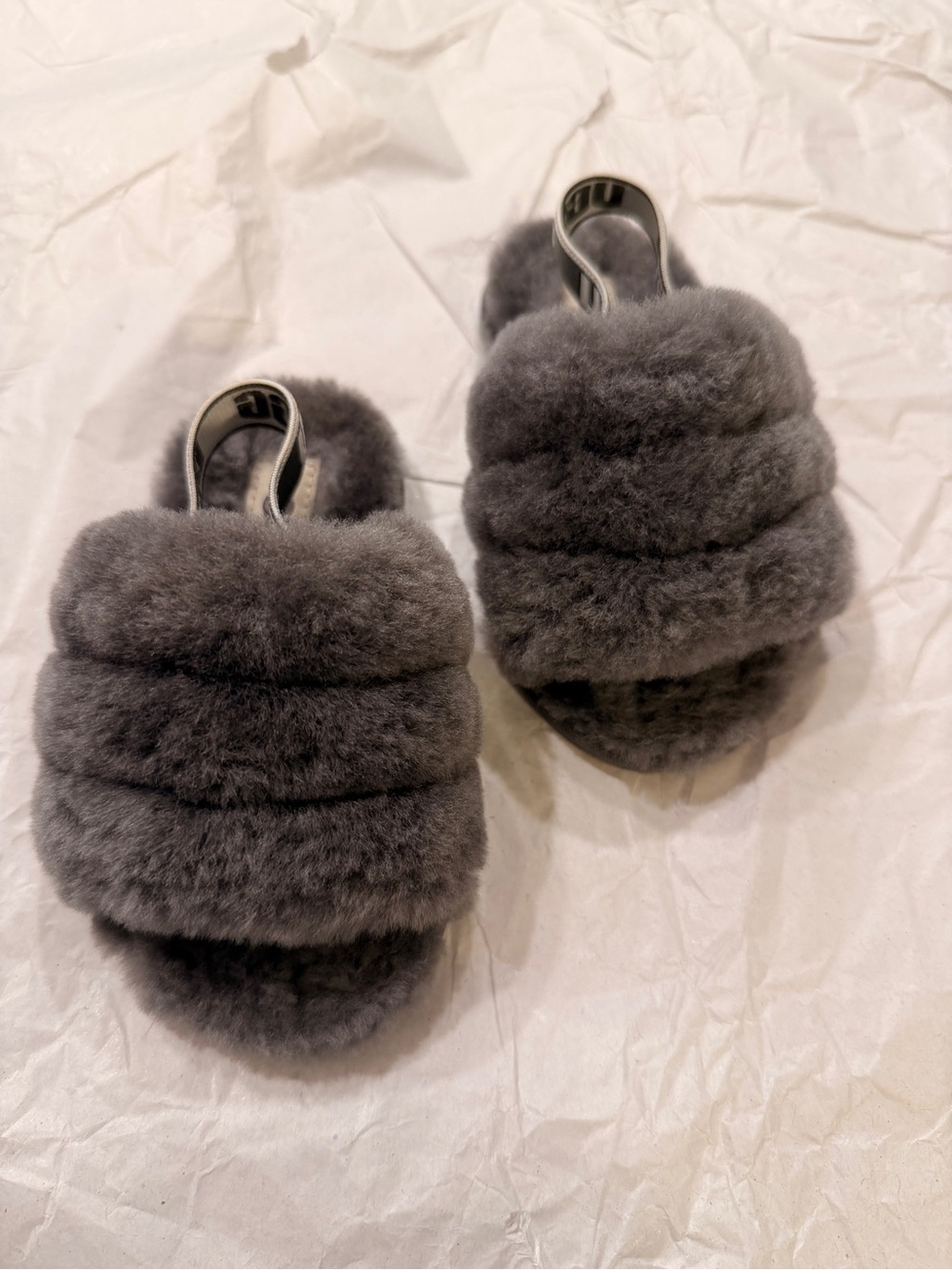 UGG Toddler Plush Slide Sandals - Gray